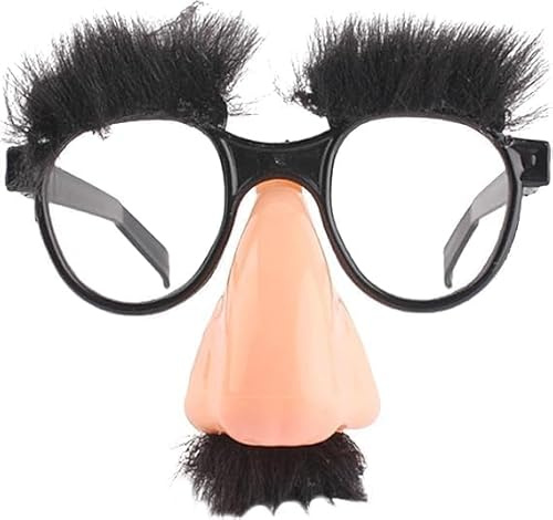 Nlinlin Lustige Brille mit großer Nase – große Nasenbrille mit Augenbrauen, Schnurrbart, Halloween-Brille, Augenbrauen und Schnurrbart Kostüm, alberne lustige Foto-Requisiten, Halloween-Brillen