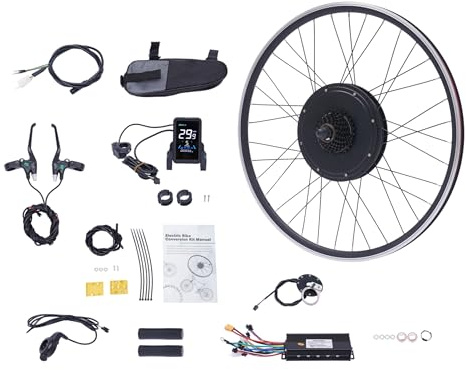 Madelynn 28/29/700C Elektrofahrrad Umbausatz 1000W 5 Gänge Ebike Umbausatz Hinterrads E Bike Conversion Kit Bürstenloser getriebeloser Motor mit Display und Pedalassistenzsensor