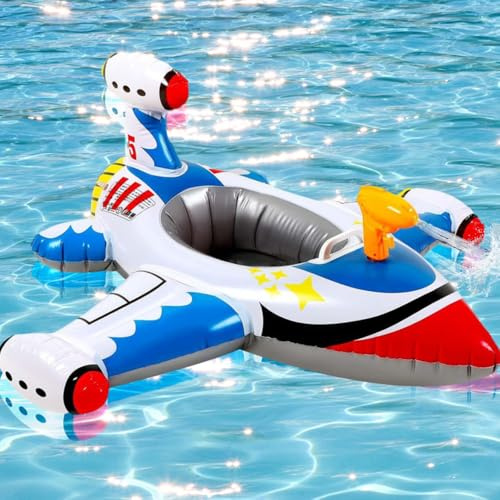 SKIKHN Ciambella da nuoto per bambini, con pistola ad acqua, gonfiabile, per spiaggia, feste, giochi d'acqua estivi
