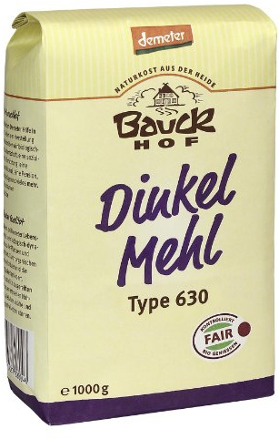 Bauckhof Dinkelmehl Hell Type 630, 1 kg Tüte - Bio
