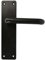 Amig - Lot de deux poignées de porte avec plaque | Poignée de porte pour portes intérieures ou extérieures | Sans trou de serrure | Aluminium | Couleur noire | 139 x Ø19 mm | Dimensions : 222x55x10mm