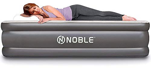 Noble Queen Size Comfort doppio alto materasso ad aria sollevato - materasso ad aria gonfiabile superiore con pompa incorporata - materasso ad aria rialzato trapunta superiore & 1 anno di garanzia