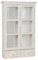 Biscottini vitrinenschrank aus Holz 42X19X76 cm - Kleine Vitrine mit antikiertem weißem Finish - Glasvitrine im Shabby Chic Stil
