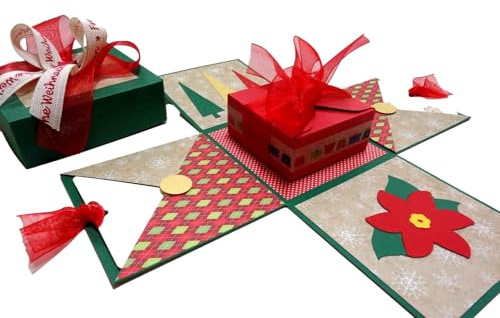 Geldgeschenk Weihnachten Verpackung Geld verschenken Explosionsbox Handarbeit