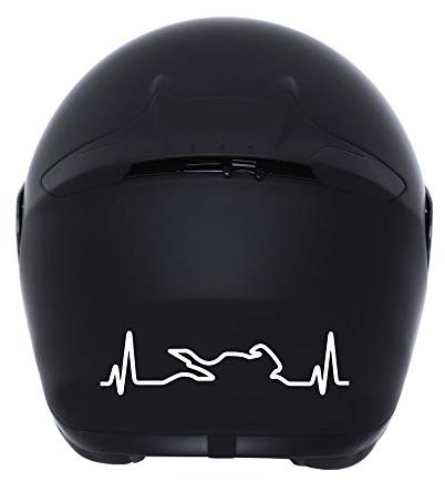 Autodomy Motorradhelme Herzschlag Helm Aufkleber Motorrad Sport 2 Stück 12x3 cm | Sticker für Motorradhelm für Motorrad Resistent Gegen Sonne und Regen | Weib