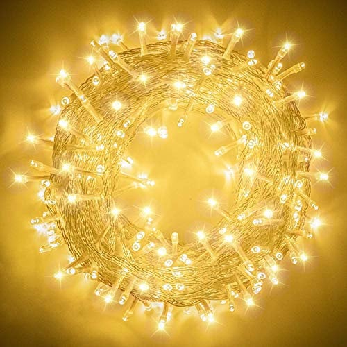 Elegear 100M 500 LED Guirnalda Luces Exterior con Enchufe, Luz de Hadas, Impermeable Guirnalda Luminosas Decoracion con 8 Modos para Nata Jardín Boda Fiesta Casa Árbol y Interior, Blanco Cálido