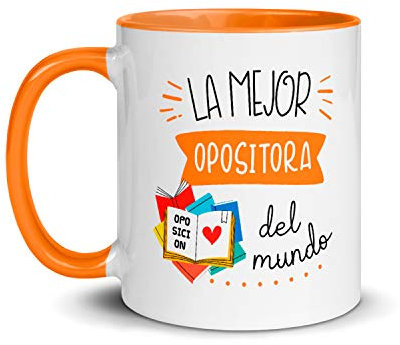 Kembilove Taza de Desayuno de la Mejor Opositora del Mundo – Tazas de Café para Profesionales y Trabajadores para la Oficina – Tazas de Té de Color de Profesiones – Taza de Cerámica de 350 ml