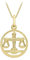CARISSIMA Damen-Anhänger Sternzeichen Waage rund Gelbgold diamantiert 9kt an Flachpanzerkette Gelbgold diamantiert 9kt 20 46cm