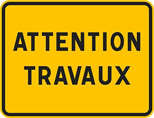 Panneau PVC 5mm 18x24cm Attention Travaux