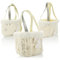 COM-FOUR® 3x Weihnachtskorb - Plüsch-Geschenkkorb in weihnachtlichem Design - X-Mas Henkeltasche - Geschenktasche für Weihnachten