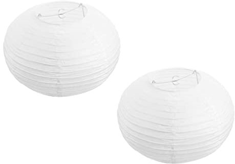 SOIMISS 2 Unids Chino Papel Linternas Lampana Blanca Lámparas Plegables Decorativas Papeles Redondos Linternas Linternas de Papel Japonés para Bodas Decoración Del Partido de Pascua