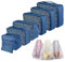 Sciphylia Organisateur Valise Lot de 10 Organisateur de Voyage de Rangement Imperméables Pochettes de Rangement pour Vêtements Chaussures Sous-vêtements Cosmétiques Sacs pour Femmes Hommes Bleu Marine