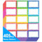 405 Stück Namensschild-Etiketten, buntes Namensschild mit permanentem Klebstoff, beschreibbare Namensschild-Aufkleber für Schule, Büro, Zuhause mit Perforationslinie (jeweils 7,6 x 5cm)