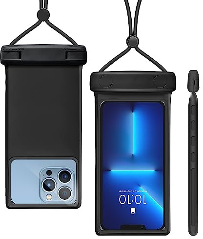 Universelle wasserdichte Handytasche mit Umhängeband, IP8X, Tauchen, Outdoor, Strand, schwimmend, Unterwasser, 17.8 cm, schöne Handyhülle, Trockentasche, staubdicht, für iPhone Mew (Duke Black)