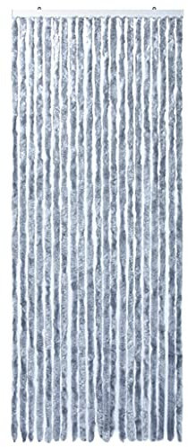 Rideau Polaire Rideau de Porte en Chenille 90 X 220 Cm Rideau de Porte Argenté comme Protection Contre Les Mouches Protection Contre Les Insectes pour Caravanes de Camping