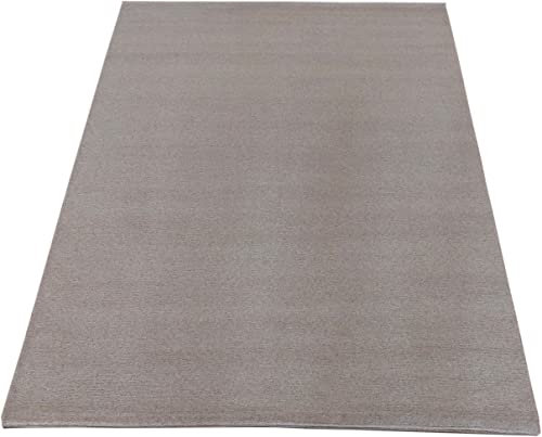 oKu-Tex Teppich Wolle, Wollteppich, einfarbig, unifarben, Wohnzimmerteppich, 100% natürliche Schurwolle, Naturfarben, strapazierfähig,weich,133 x 190 cm, Natur