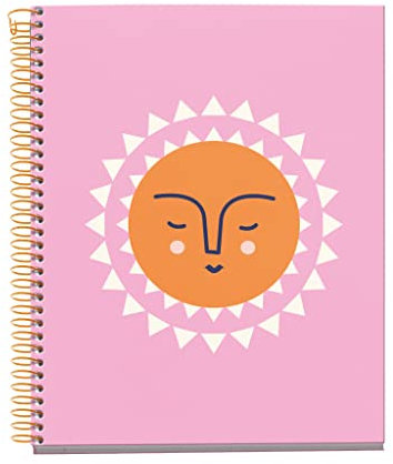 Miquelrius - A5 Notizbuch, 4 farbige Streifen, horizontale Streifen 7 mm, 120 Blatt 70 g/m², Spiralbindung, Kollektion Time of Joy, Sol