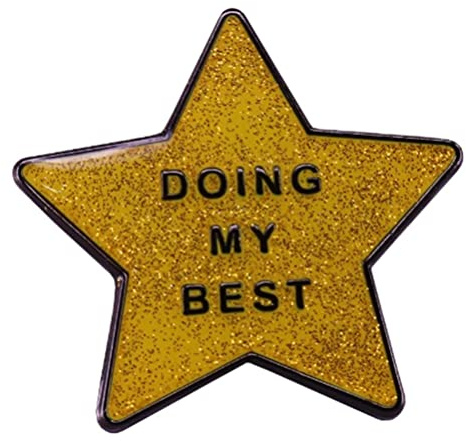 Gold Star Enamel Pin Doing My Best Gold Glitter Star Enamel Brooch Pin Metal Badges Lapel Pin Brooches Jackets Jeans Fashion Jewelry Accessories
