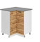 Belini Unterschrank Küche, Küchenunterschrank 90 cm Breite. SNP Küchenunterschrank mit Arbeitsplatte. Eckschrank Küche mit 1 Tür, Wotan-Eiche