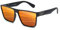JIM HALO Retro Polarisierte Sonnenbrille Männer Frauen, Flache Top Quadratisch Fahrbrille UV400 Schwarz Rot