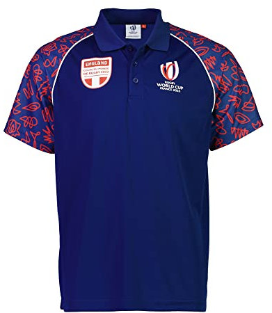 Rugby World Cup 2023 Men's England Rugby Polo Shirt (as8, Alpha, l, Regular, Regular) Navy