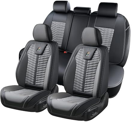 FLORICH Autositzbezüge, Premium Leder Vorder und Rücksitzbezüge, 5 Stück, universelles Auto-Innenausstattungs-Set, universell passend für die meisten Autos, Limousinen, SUVs und LKWs