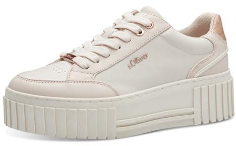 s.Oliver Damen Plateau Sneaker Platform Vegan, Rosa (Light Pink Com), 37 EU