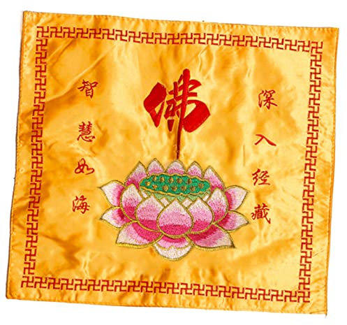 Garneck Tissu Fourniture d'emballage Broderie Écritures Bouddhistes Tissu d'emballage Tissu De Style Chinois Bouddhiste Brocart Tissu De Broderie Tissu d'emballage