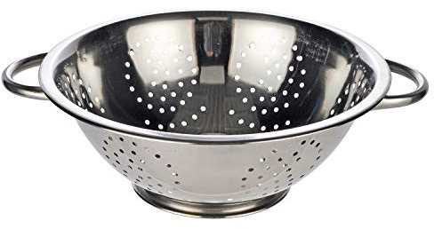 Küchensieb Abtropfsieb Edelstahl Salat Nudel Seiher Sieb 24cm massiv für Salat Nudeln und mehr (1 Stück 24cm)