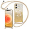 Phoona Couqe Magnétique pour iPhone 12 Con Cordon, Compatible avec MagSafe, Brillant Glitter Pailleté Antichoc Durable Résistante Etui Housse pour iPhone 12 Anti-Poussière Soft TPU Bumper, Or