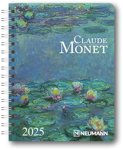N NEUMANNVERLAGE - Claude Monet 2025 Diary, 16,5x21,6cm, Taschenkalender mit zwölf Bildseiten und Notizseiten, herausnehmbaren Planer, Jahres- und ... und internationales Kalendarium: Diary