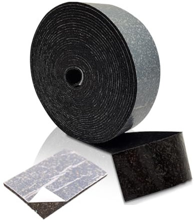 My Plast Terrassen-Pads Rolle – wasserbeständige Gummigranulat-Rolle für Terrassenbau, belastbare Bautenschutzmatte, 10.000 x 50 x 3 mm, 3 Stück, selbstklebend