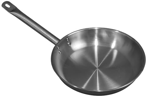 Comas Pfanne aus Edelstahl, 3 Schichten, mit Griff, für Induktion, Gas, Elektro, Ceran, Backofen, korrosionsbeständig, hohe Temperaturen, optimale Wärmeverteilung, hygienisch (Ø 28 cm)