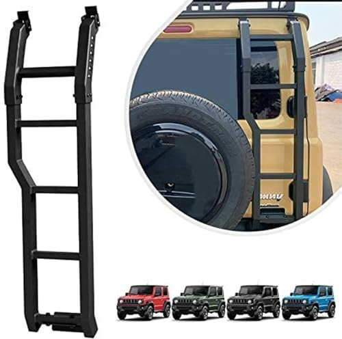 Archaic Scaletta per portellone posteriore per Suzuki Jimny Sierra JB64 JB74 2019-2024, scaletta per cross country per Jimny, scaletta posteriore integrata, nera
