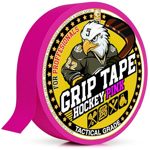 EAGLES Hockey Tape Multipurpose Cloth Tape Roll for Lacrosse Baseball & Softball Bats, Rackets, Pullup Bars, Gardening Tools, Sports Gift Perfect for Wrist, Ankle, Foot, Knee and Hand Taping (Pink)