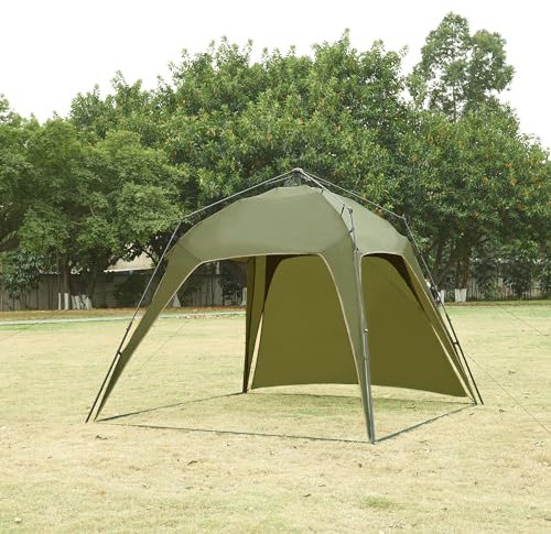 pro.tec Pavillon Barendrecht mit LED Beleuchtung Faltpavillon 250 x 250 x 190 cmGartenpavillon inkl. Solarmodul und Tasche Pop-Up Partyzelt Camping Pavilon stabil Festivalzelt wasserdicht Grün