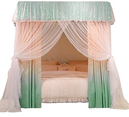 Betthimmel, Schlafzimmer-Moskitonetz für Einzel- und Doppelbetten, Metallstangen-Stützbetthimmel, (Größe: 120 x 200 x 200 cm)