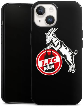 Slim Case extra dünn kompatibel mit Apple iPhone 14 Silikon Handyhülle schwarz Hülle 1. FC Köln transparent Logo