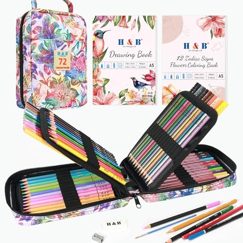 H & B 72 Buntstifte in verschiedenen Farben