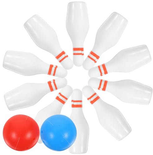 ibasenice Miniatur-Bowling 2 Sets Mini-Bowling-Modell Spiel Bowling-Pins Kugel Spielzeug Puppenhaus-Möbel Zubehör Für Kinder Und Erwachsene Sport Partygeschenk