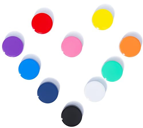DUJEQM Fridge Magnets, 10PCS Mini Strong Magnet - Decorative Cute Whiteboard Magnets, 10 Colours Heavy Duty Round Small Magnets for Craft, Notice Board, Home, Kitchen, Office, Classroom & School