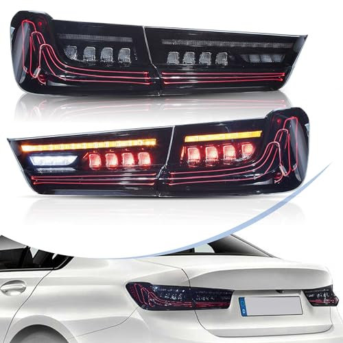 vland carlamp Rückleuchten für 2019-2024 BMW 3er G20,Geräuchert BMW G20 Rückleuchten,Plug-and-Play