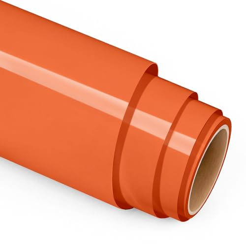 Prime Vinyl Heat Transfer Vinyl-12 x 8FT Orange Iron on Vinyl for Shirts, HTV Vinyl for Cricut, Silhouette Cameo, Easy to Cut & Weed