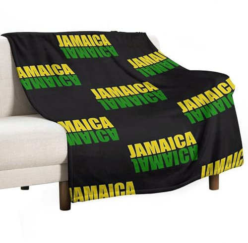 Jamaica Flag Ultra-Soft Throw Blanket Bedding Luxury Cozy Flannel Blankets for Sofa Bed Bedroom Living Room 150 * 200CM