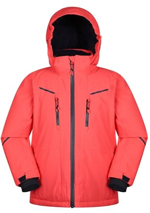 Mountain Warehouse Slalom Kids Extreme Waterproof Ski Jacket - Fleece Lined Padded Coat with Detachable Snowskirt, Boys & Girls - Winter Skiing, Sports, Walking
