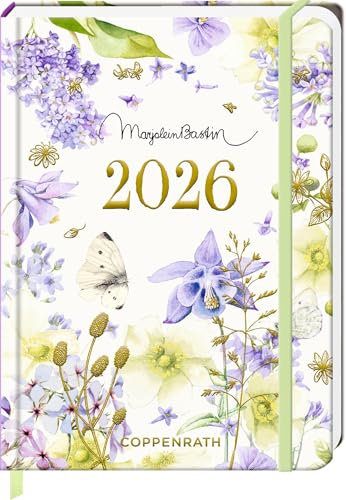 Mein Jahr 2026: violett: Durchgehend illustrierter Wochenkalender mit Eintragmöglichkeiten im Taschenformat, mit Gummiverschluss und Leseband (Kleiner Wochenkalender)