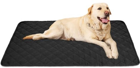 Aomig Manta negra para perros y gatos, lavable, manta mullida, súper impermeable, suave, manta para mascotas pequeñas y medianas, perros y gatos, protector de sofá disponible por ambos lados, sofá