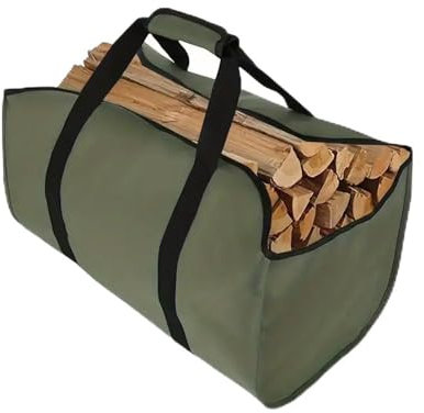 Sac à bois de cheminée de qualité supérieure, en polyester, portable, sac de cheminée pliable, sac de cheminée étanche, Vert militaire