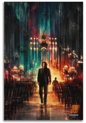 YEESUXII Leinwand-Wandkunst, Dekor, John Wick Filmposter für Wohnzimmer, Schlafzimmer, modernes Zuhause, Wanddekoration, Geschenk, 30 x 45 cm, ungerahmter Stil