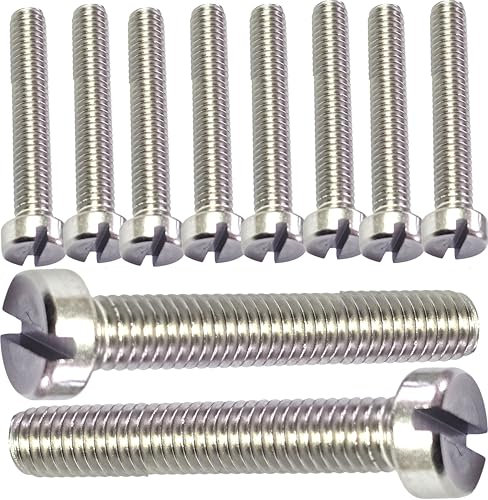 M5 x 100mm Slotted Pan Head Machine Screws Made of A2 Stainless Steel Slot Bolts M3 M4 M6 Bolts DIN 84 with Lengths from 10mm - 100mm (Pack of 10)